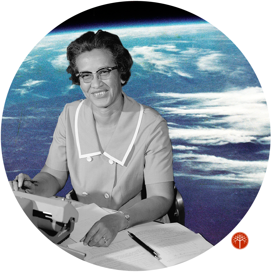 Katherine G. Johnson and aJohn Glen's photograph of the Earth from orbit 